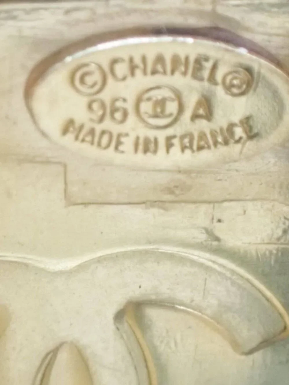 Chanel Vintage Rare Gold Plated CCs Thick Cuff Bracelet